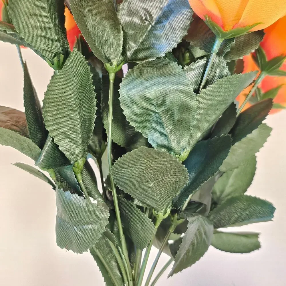 Orange Coral Silk Rose Flower Bushes 24 Roses 4